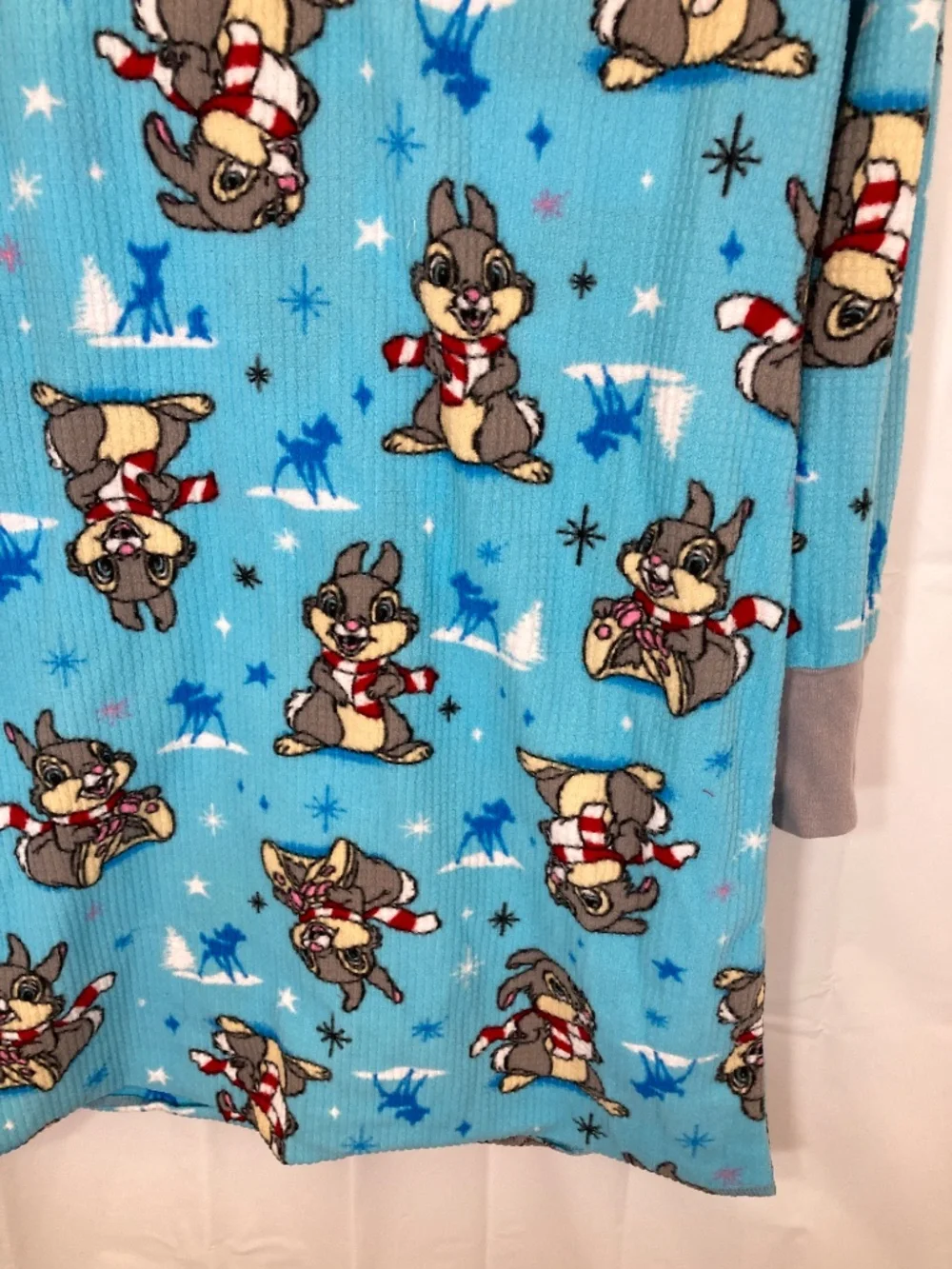 Disney Christmas Thumper Pajama Gown Sz L Juniors Long Sleeve All Over Print - Picture 7 of 14
